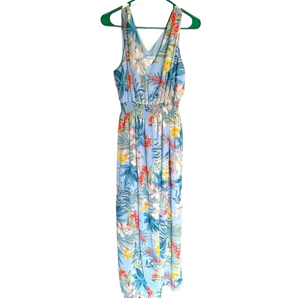 5 for $40 SALE! 
EnFocus Studio tropical print, v neck, sheer dress 1/3 lined 12 - Picture 1 of 9